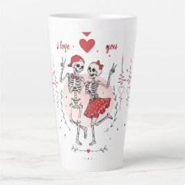 Grappig Skelet Koppel Verliefd Latte Mok