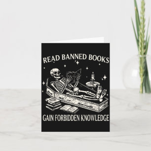 Grappig Skelet Leest Verboden Boeken Krijgt Verbod Kaart