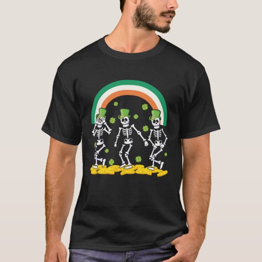 Grappig skelet Leprechaun Griddy Dance St Patricks T-shirt (Voorkant)