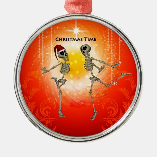 Grappig skelet metalen ornament (Voorkant)