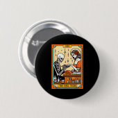 Grappig Skelet Nagel Baas Het Nagel Tech Leven Tar Ronde Button 5,7 Cm (Voorkant /achterkant)