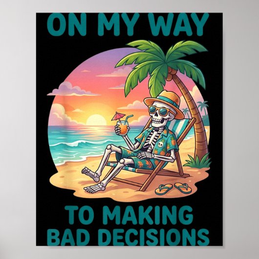 Grappig Skelet Op Weg naar het Nemen van Slechte B Poster (Voorkant)