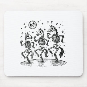 Grappig Skelet Paard Dansen Halloween Paard Liefhe Muismat