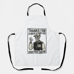 Grappig skelet papa zegt ja vintage shirt ontwerp schort