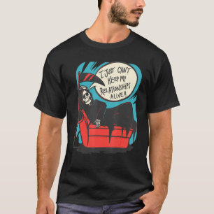 Grappig Skelet Quote Wees vrolijk Geniet van je le T-shirt