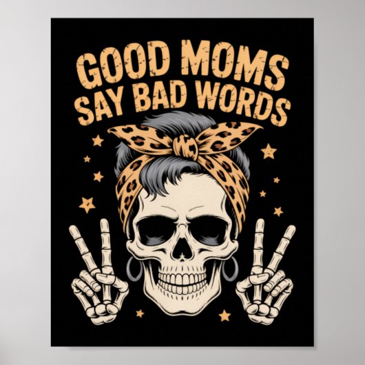 Grappig Skelet Rommelige Knot Moeder Poster (Voorkant)