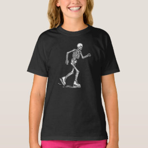 grappig skelet schaatsen t-shirt