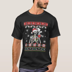 Grappig skelet schedel Drink koffie lelijke trui T-shirt