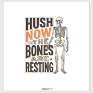 Grappig Skelet Shirt, Stilstaan Nu Halloween Gravu Sticker