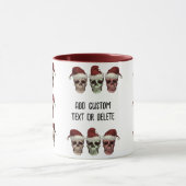 Grappig skelet Spooky Vibes Head Christmas Red Mok (Midden)