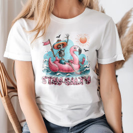 Grappig skelet "Stay Salty" Zomerstrand T-shirt