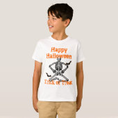 Grappig skelet trick or treat t-shirt (Voorkant volledig)