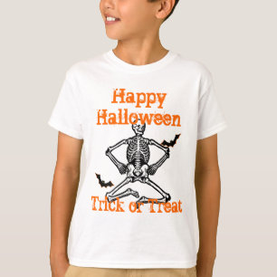 Grappig skelet trick or treat t-shirt