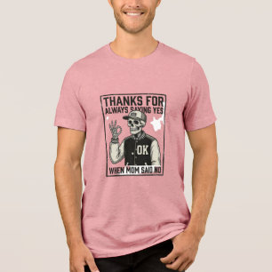 Grappig skelet vader zegt ja vintage shirt ontwerp