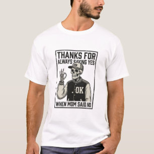 Grappig skelet vader zegt ja vintage shirt ontwerp