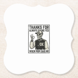 Grappig skelet vader zegt ja vintage shirt ontwerp kartonnen onderzetters