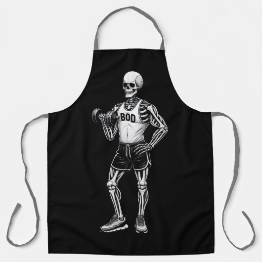 Grappig skelet Vaderdag Dad Bod trainen Schort (Voorkant)