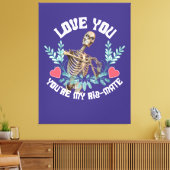 Grappig Skelet Valentijn Rib Genoot Goth Humor Canvas Afdruk (Insitu (Woonkamer))