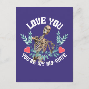 Grappig Skelet Valentijn Rib Genoot Goth Humor Feestdagenkaart
