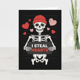 Grappig Skelet Valentijnsdag Ik Steel Harten Xoxo  Kaart