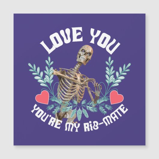 Grappig Skelet Valentijnsdag Rib Genoot Goth Humor (Voorkant)