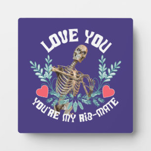 Grappig Skelet Valentijnsdag Rib Genoot Goth Humor Fotoplaat