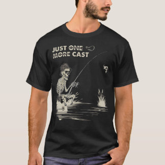Grappig Skelet Vissen Alleen Nog Een Worp Visser T-shirt