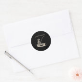 Grappig Skelet Vissen Nog Eén Vis Boot Ronde Sticker (Envelop)
