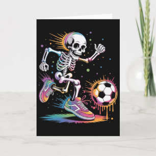 Grappig Skelet Voetbal Drip Druppelende Jongen Jeu Kaart