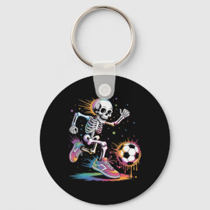 Grappig Skelet Voetbal Drip Druppelende Jongen Jeu Sleutelhanger