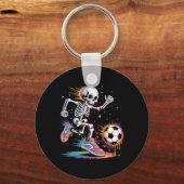 Grappig Skelet Voetbal Drip Druppelende Jongen Jeu Sleutelhanger (Voorkant)
