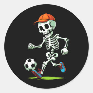Grappig Skelet Voetbal Halloween Kostuum Mannen Jo Ronde Sticker