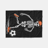 Grappig Skelet Voetbal Mannen Jongens Kinderen Hal Fleece Deken (Voorkant (Horizontaal))