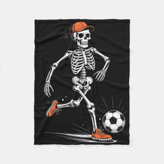 Grappig Skelet Voetbal Mannen Jongens Kinderen Hal Fleece Deken (Voorkant)