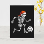 Grappig Skelet Voetbal Mannen Jongens Kinderen Hal Kaart (Gele Bloem)