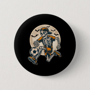 Grappig Skelet Voetbal Mannen Jongens Kinderen Hal Ronde Button 5,7 Cm