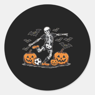 Grappig Skelet Voetbal Mannen Jongens Kinderen Hal Ronde Sticker