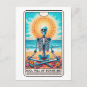 Grappig Skelet Vol Zonneschijn Meditatie Tarot Briefkaart (Voorkant)