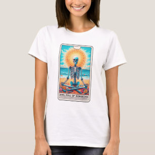 Grappig Skelet Vol Zonneschijn Meditatie Tarot T-shirt