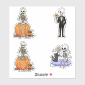 Grappig Skelet Voor Halloween Sticker (Vel)