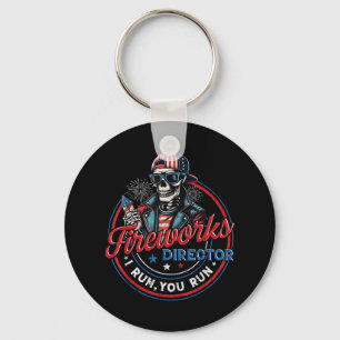 Grappig Skelet Vuurwerk Regisseur Ik Ren Jij Rent Sleutelhanger