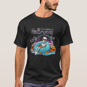 Grappig skelet wacht op Halloween voor Man T-shirt