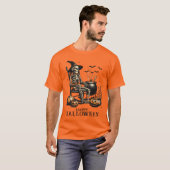 Grappig  skelet Wachten op Halloween T-shirt (Voorkant volledig)