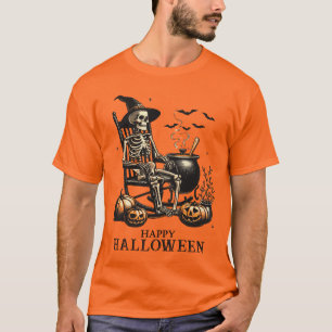 Grappig  skelet Wachten op Halloween T-shirt