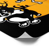 Grappig Skelet Wienershirt Worstelhond Halloween Poster (Hoek)