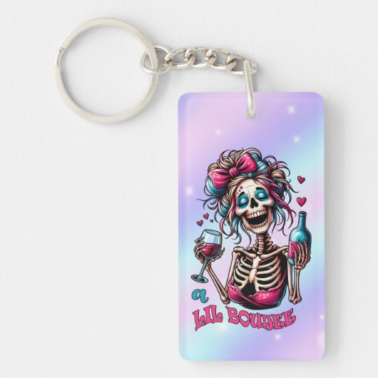 Grappig skelet word art sleutelhanger (Voorkant)