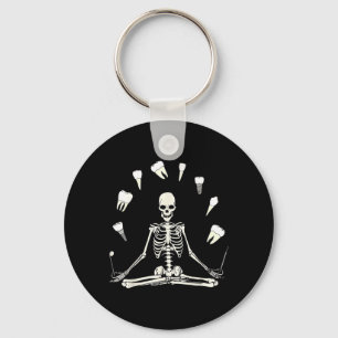 Grappig skelet yoga mondhygiënist tandarts sleutelhanger