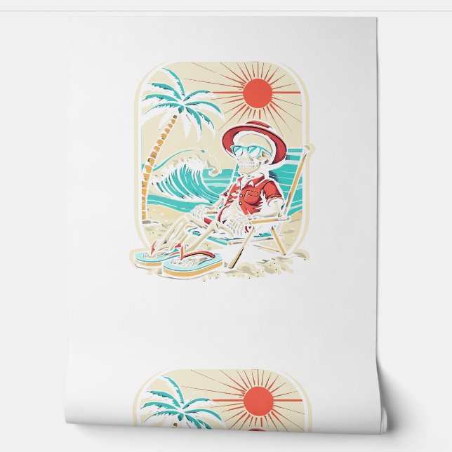 Grappig Skelet Zomer Behang (Afrollen)
