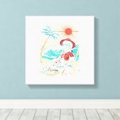 Grappig Skelet Zomer Canvas Afdruk (Insitu (Houten vloer))