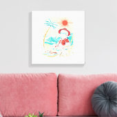 Grappig Skelet Zomer Canvas Afdruk (Insitu (Woonkamer))